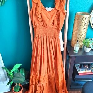 Joyfolie Rust dress largw
